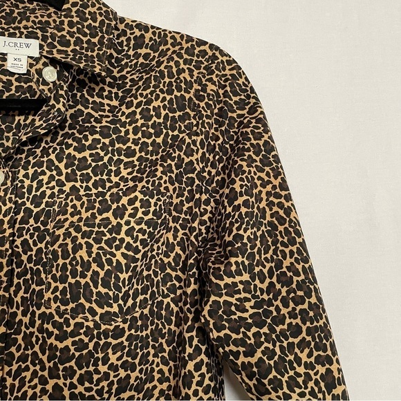 J. Crew Button-Up Leopard Print Shirt in Signature Fit AD361 - Picture 6 of 16